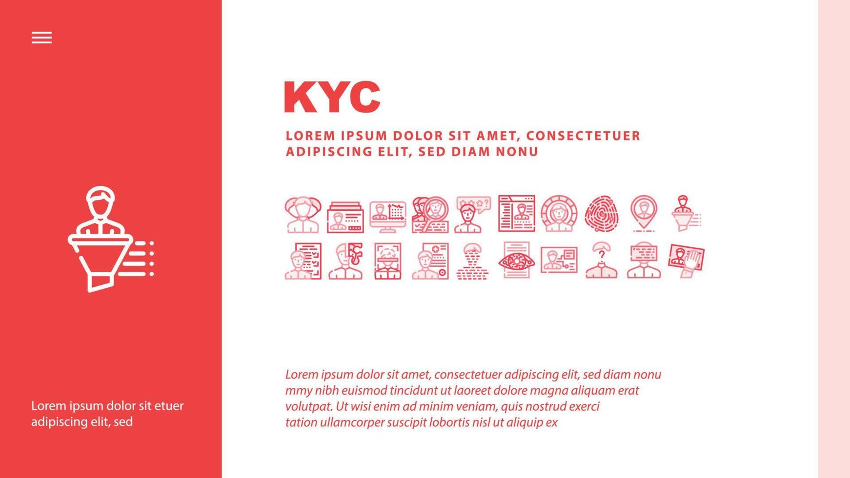 Kyc Know Your Customer Landing Header Vector