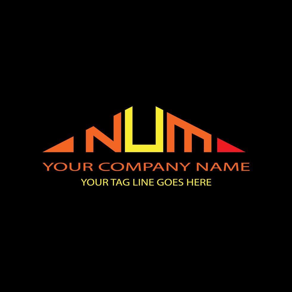 NUM letter logo creative design with vector graphic