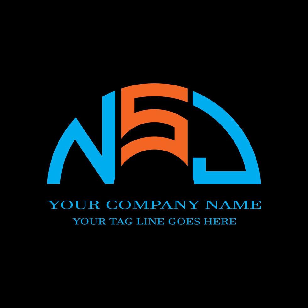 NSJ letter logo creative design with vector graphic