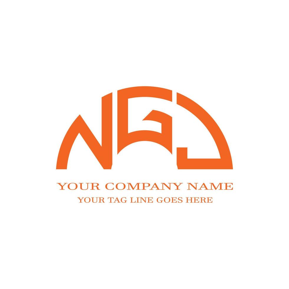 NGJ letter logo creative design with vector graphic