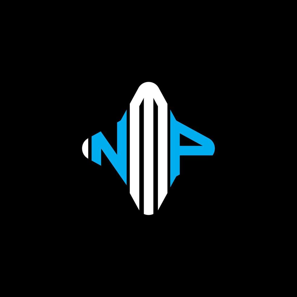 diseño creativo del logotipo de la letra nmp con gráfico vectorial vector