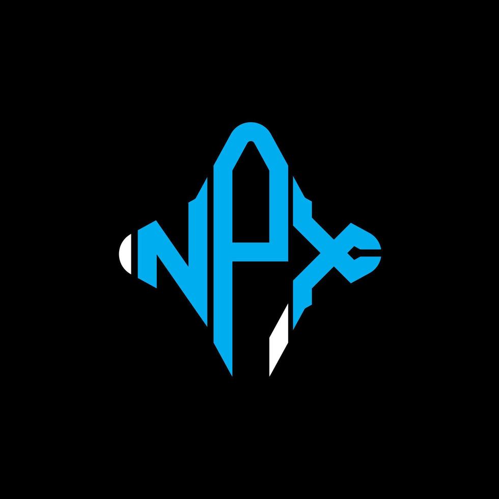 Diseño creativo del logotipo de la letra npx con gráfico vectorial vector