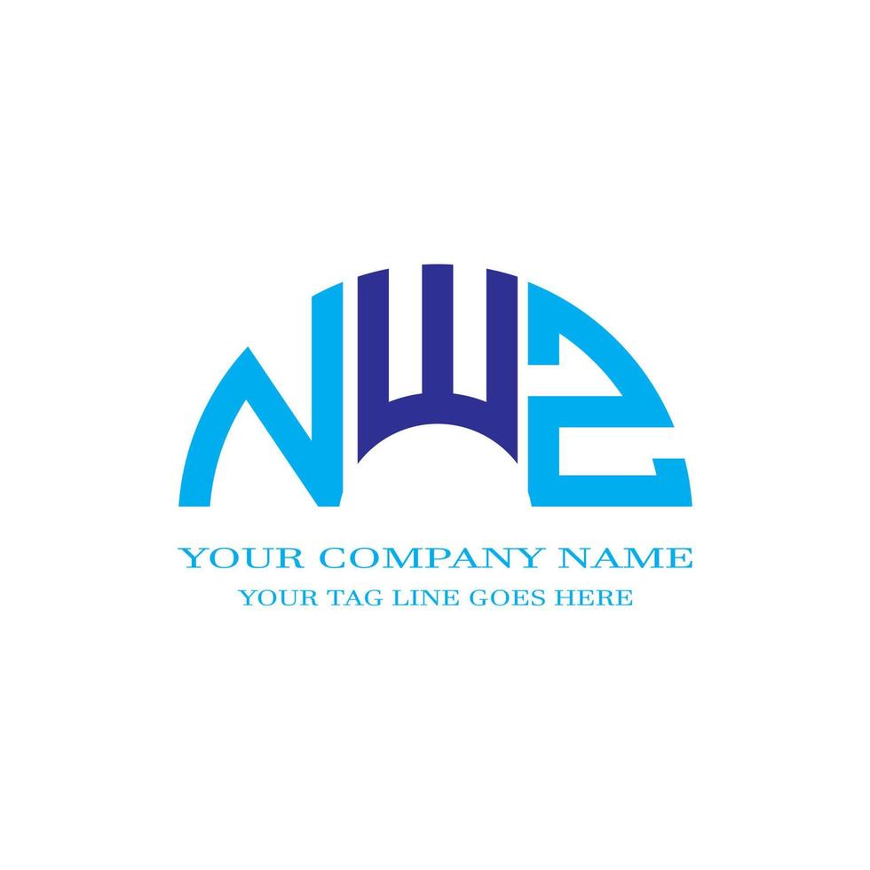 diseño creativo del logotipo de la letra nwz con gráfico vectorial vector