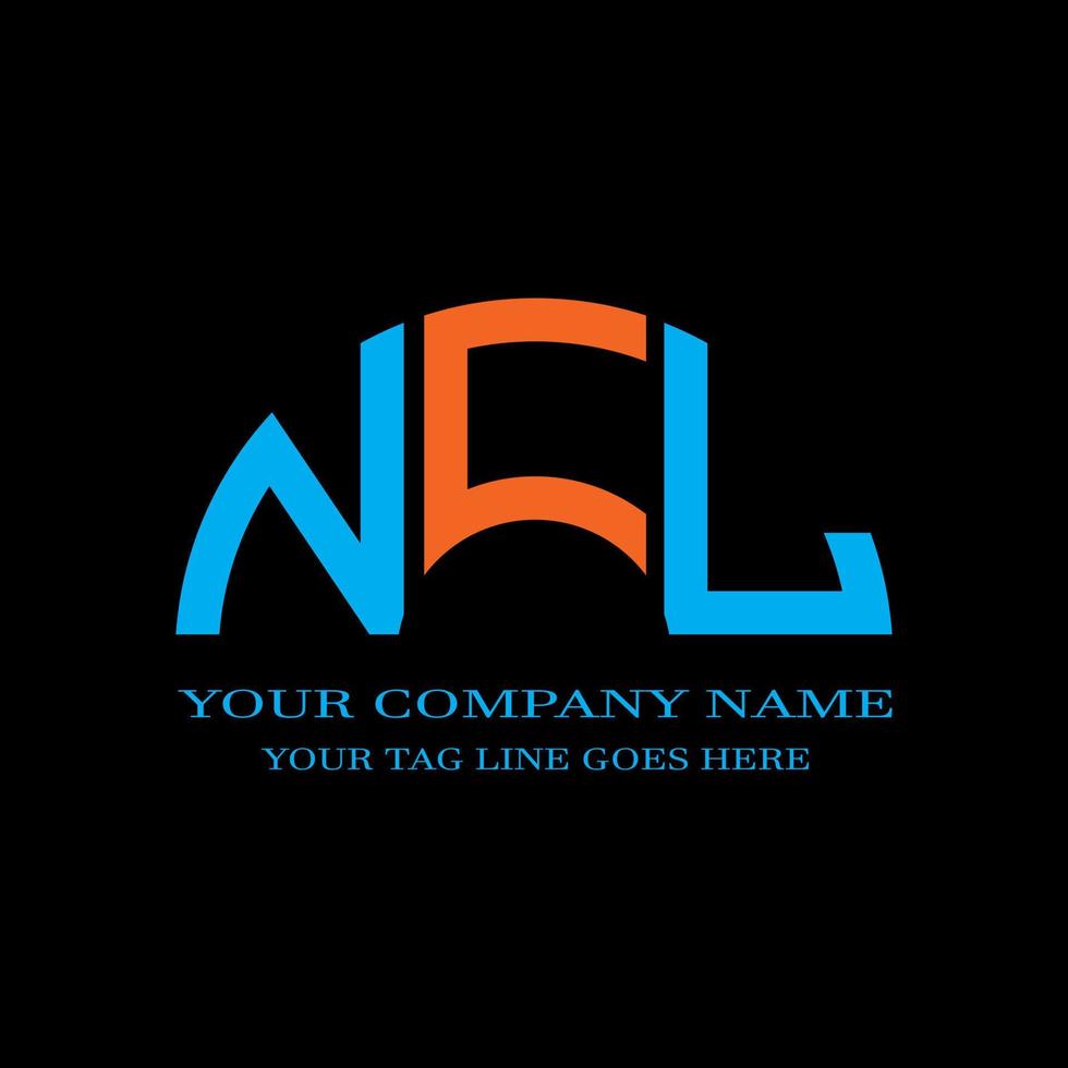 diseño creativo del logotipo de la letra ncl con gráfico vectorial vector