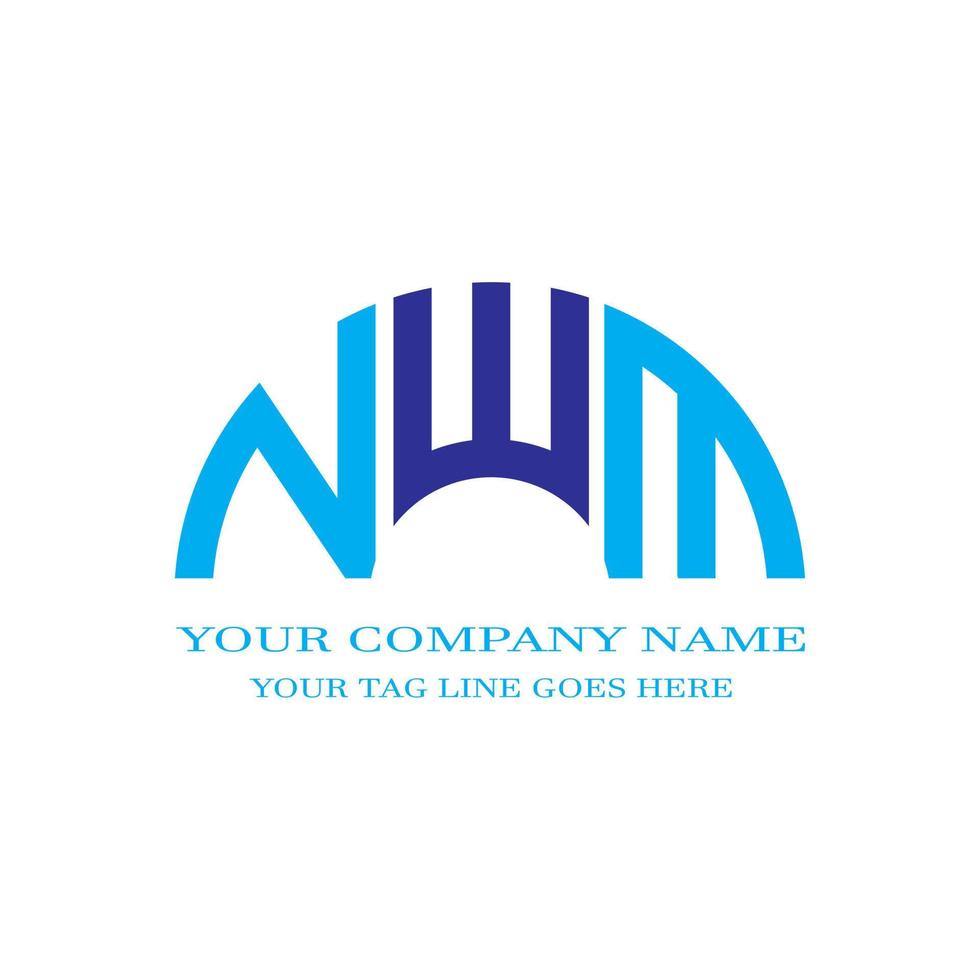 diseño creativo del logotipo de la letra nwm con gráfico vectorial vector