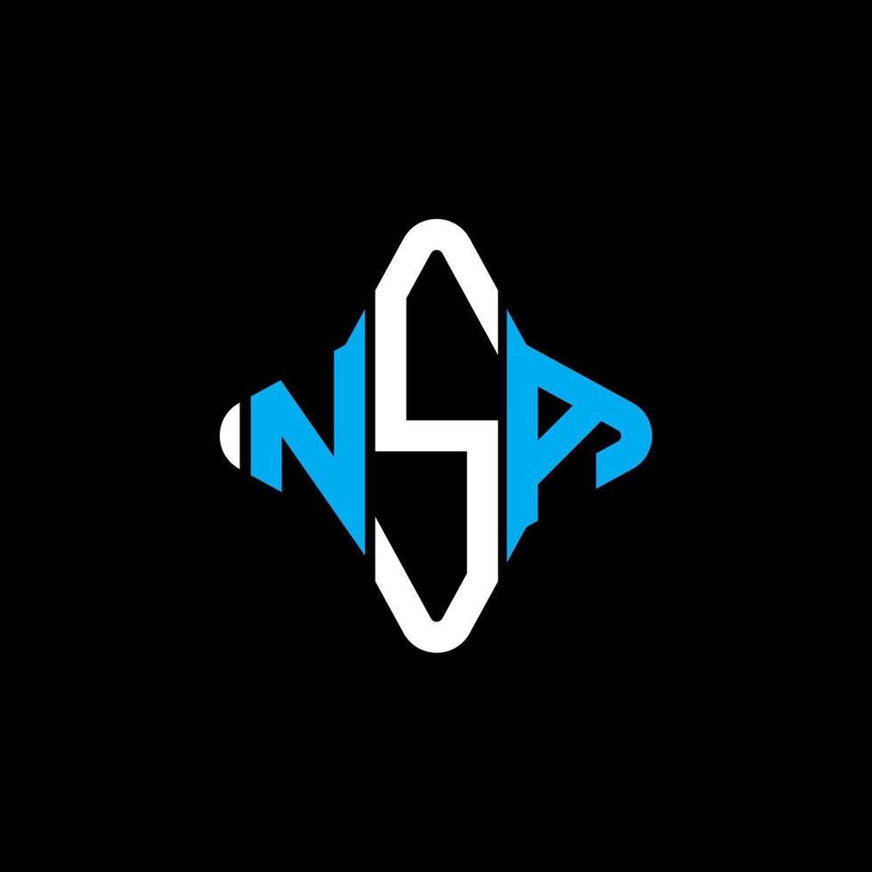 NSA letter logo creative design with vector graphic