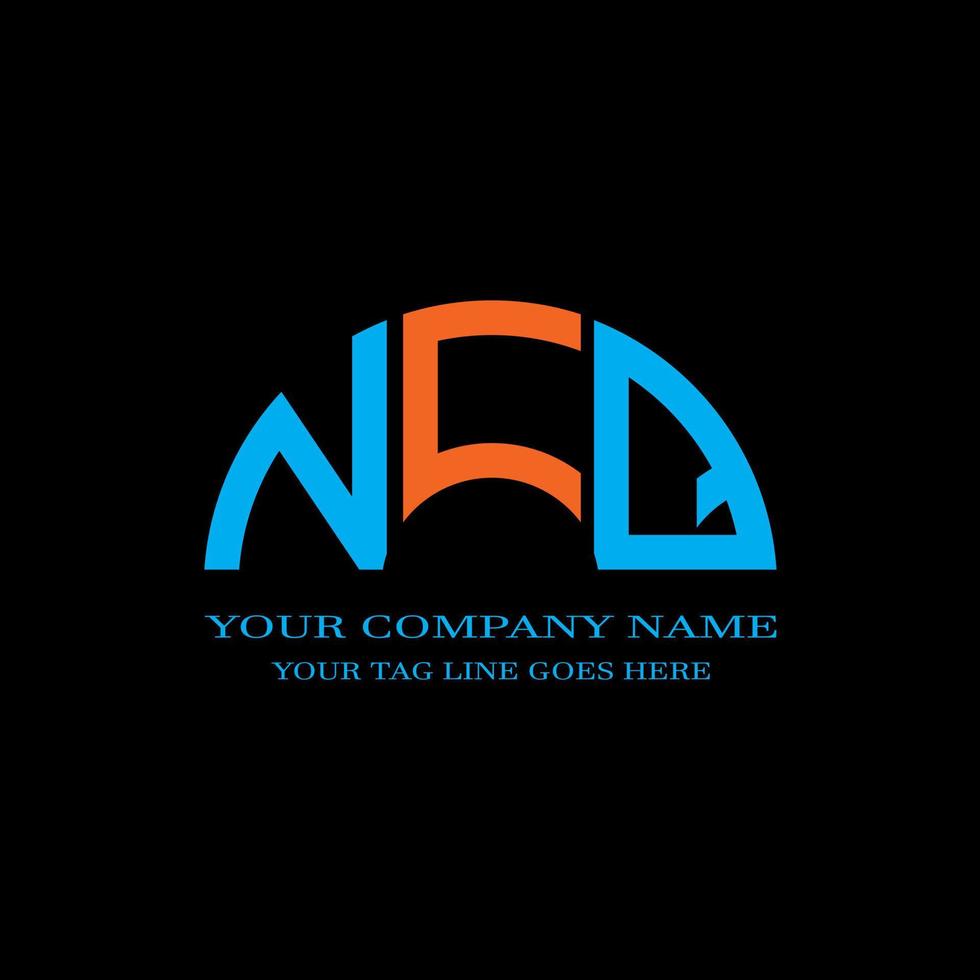 diseño creativo del logotipo de la letra ncq con gráfico vectorial vector