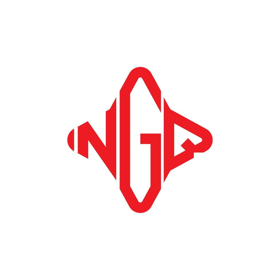 diseño creativo del logotipo de la letra ngq con gráfico vectorial vector