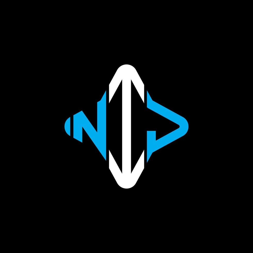 NIJ letter logo creative design with vector graphic