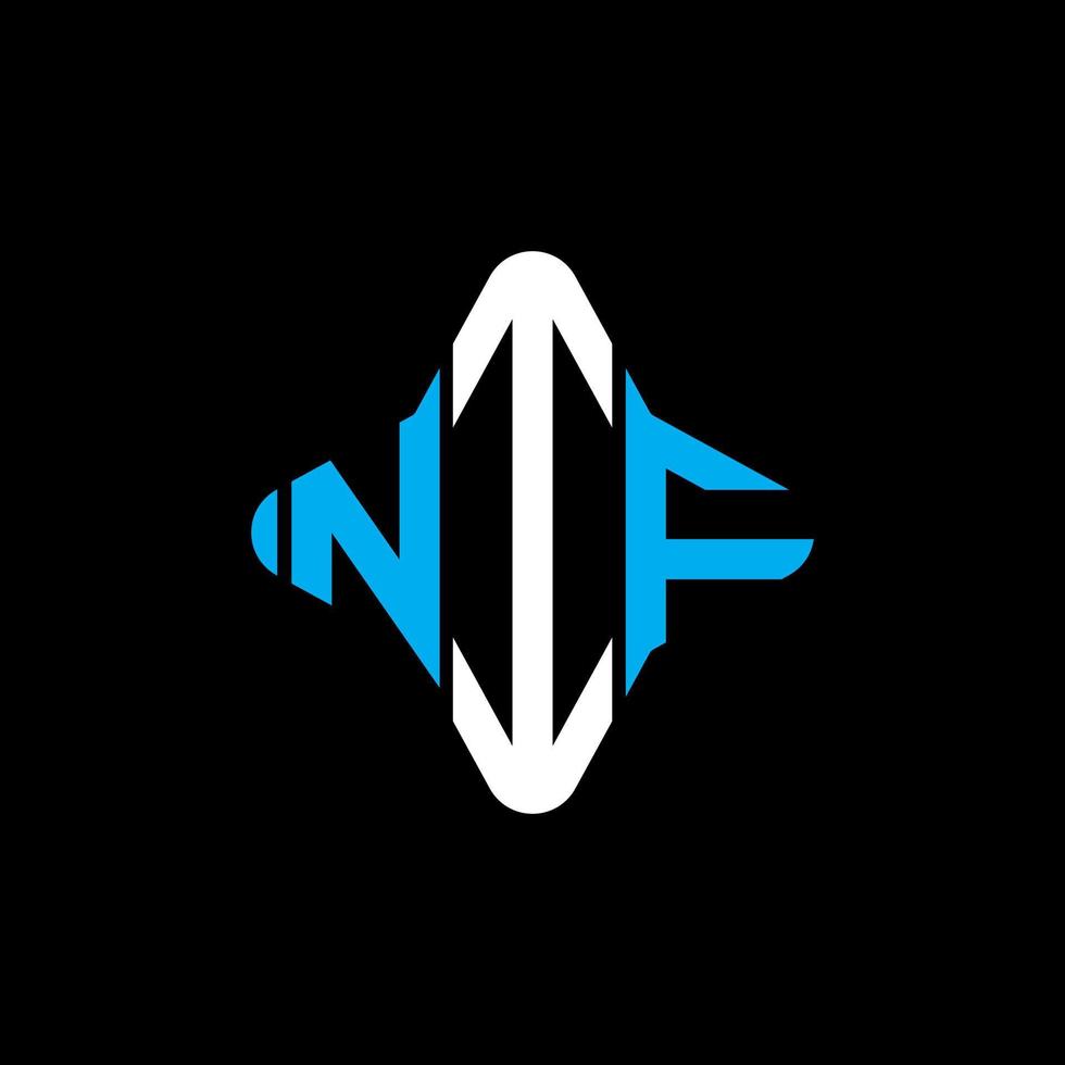 diseño creativo del logotipo de la letra nif con gráfico vectorial vector