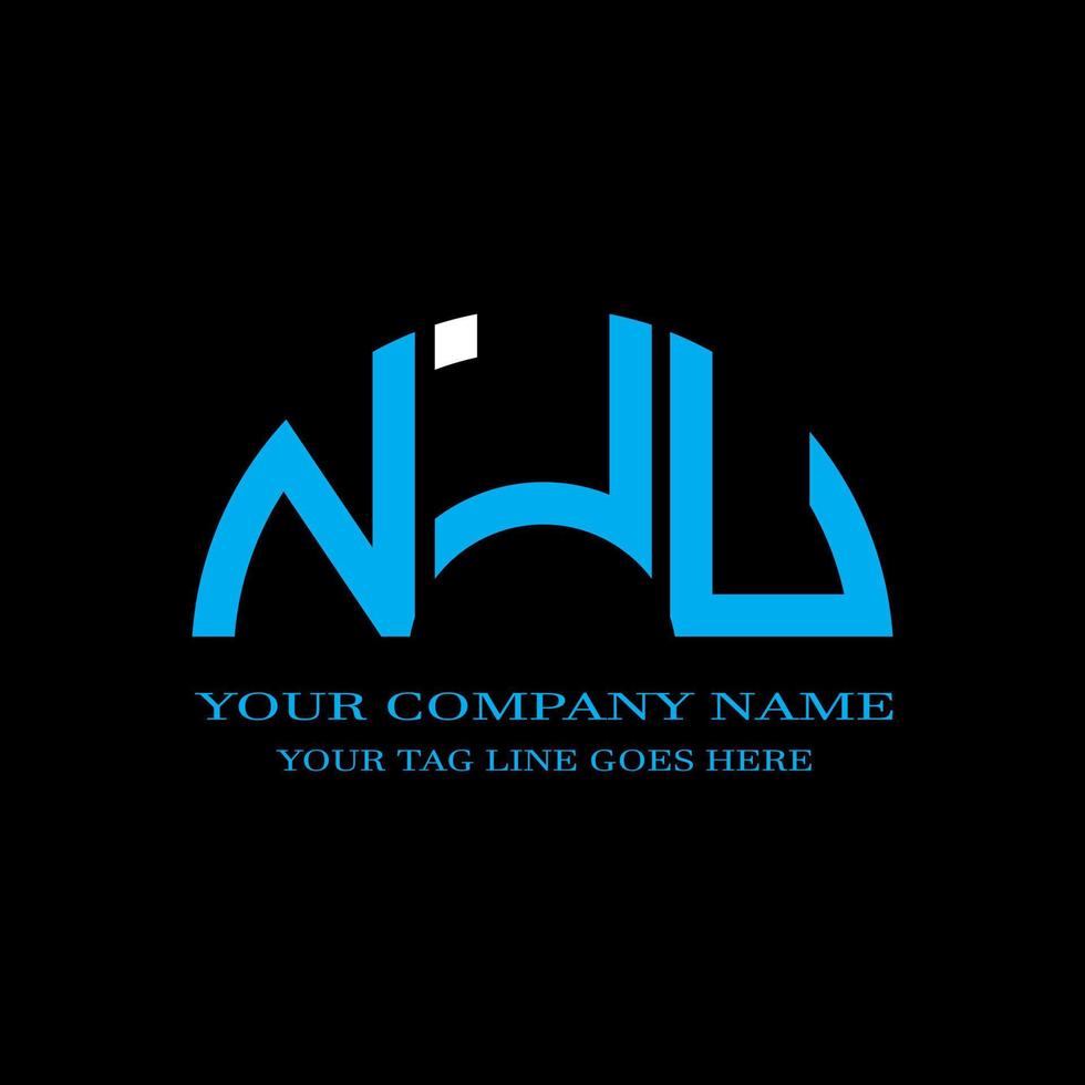 NJU letter logo creative design with vector graphic