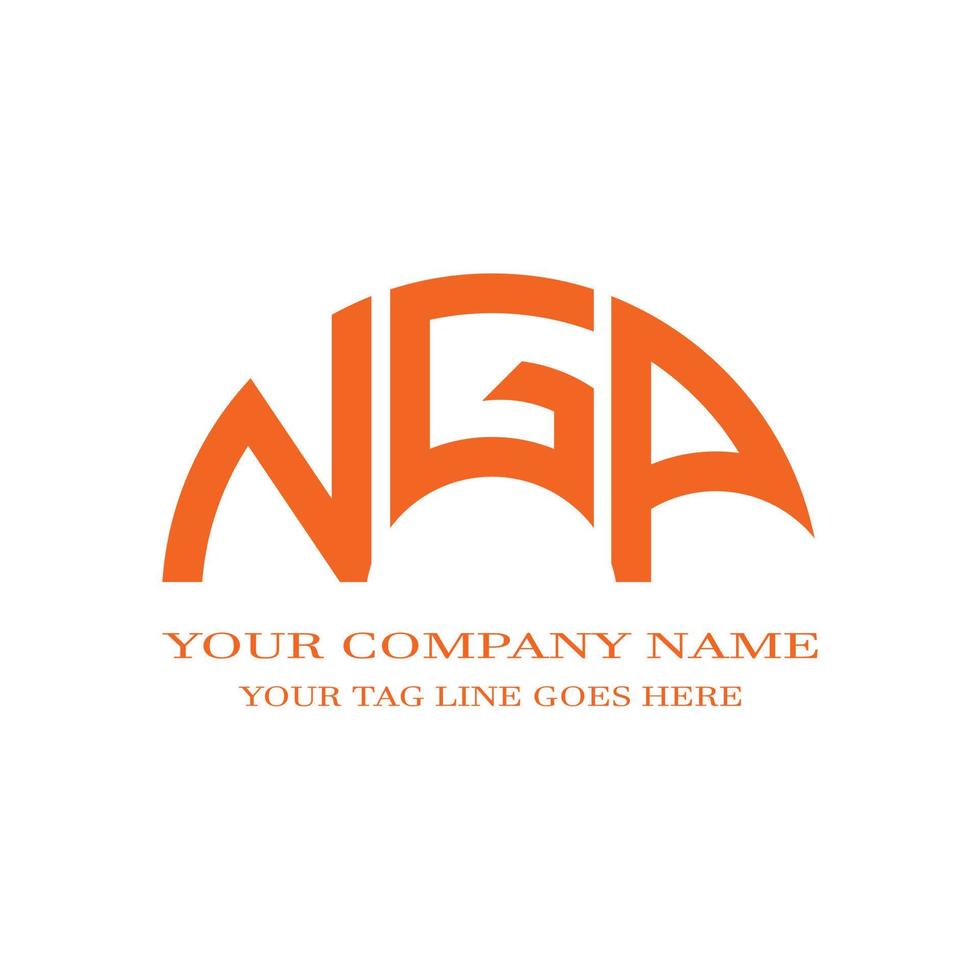 diseño creativo del logotipo de la letra ngp con gráfico vectorial vector