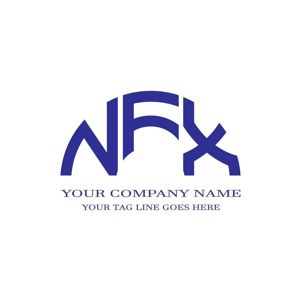 diseño creativo del logotipo de la letra nfx con gráfico vectorial vector