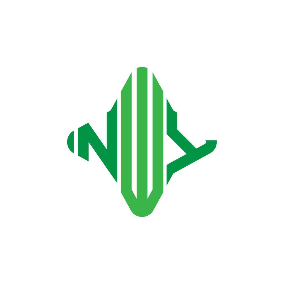 Diseño creativo del logotipo de la letra nwy con gráfico vectorial vector