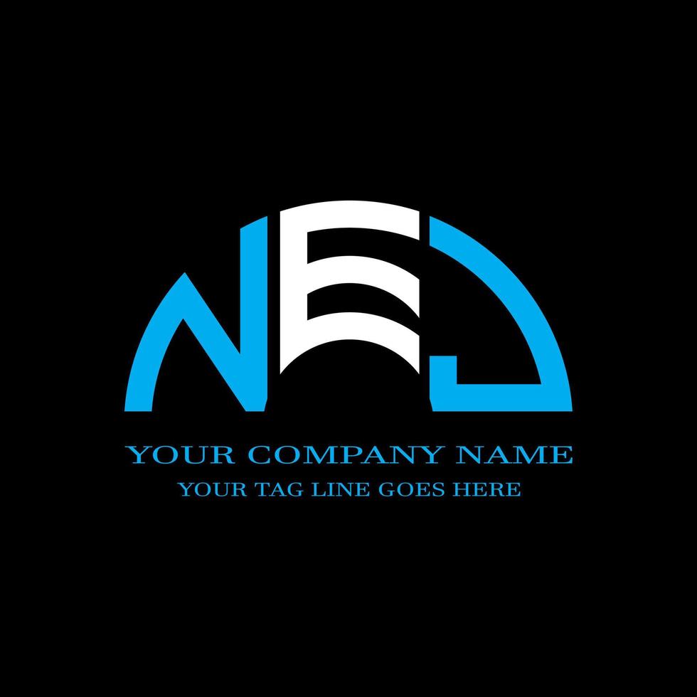 NEJ letter logo creative design with vector graphic