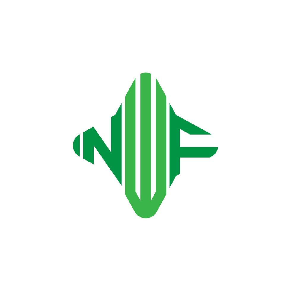 diseño creativo del logotipo de la letra nwf con gráfico vectorial vector