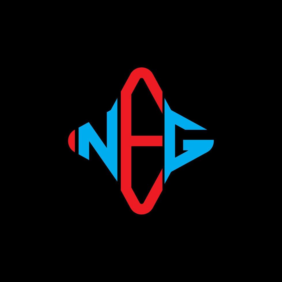 diseño creativo del logotipo de la letra neg con gráfico vectorial vector