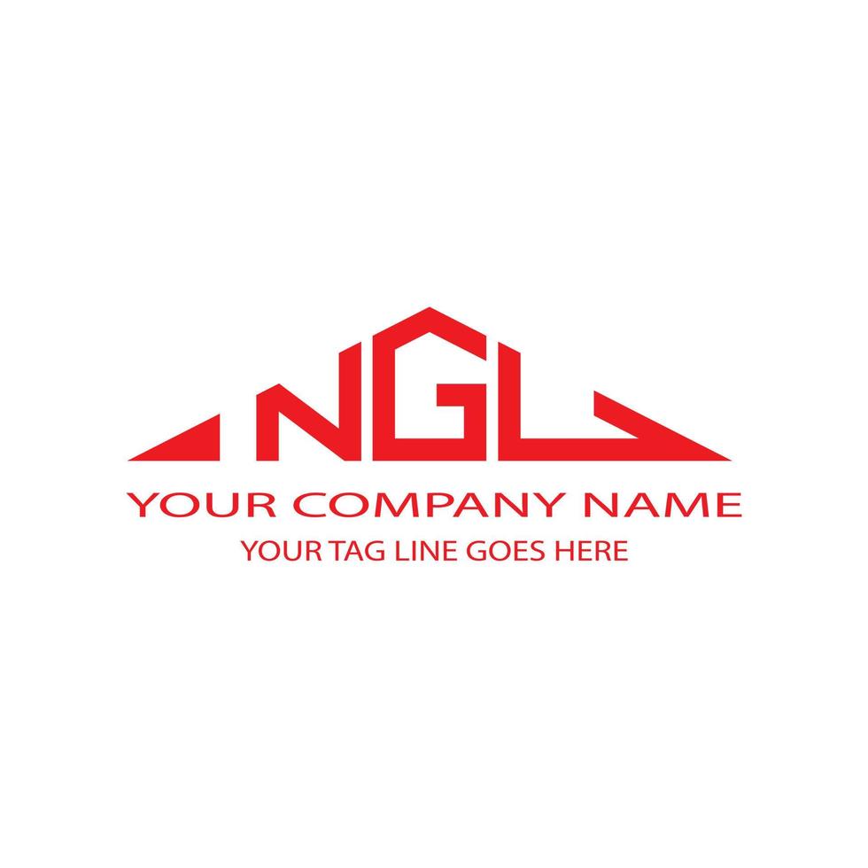 diseño creativo del logotipo de la letra ngu con gráfico vectorial vector