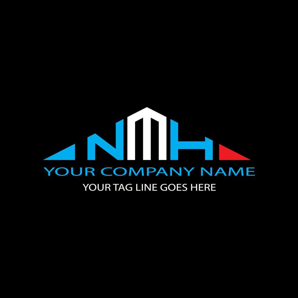 diseño creativo del logotipo de la letra nmh con gráfico vectorial vector
