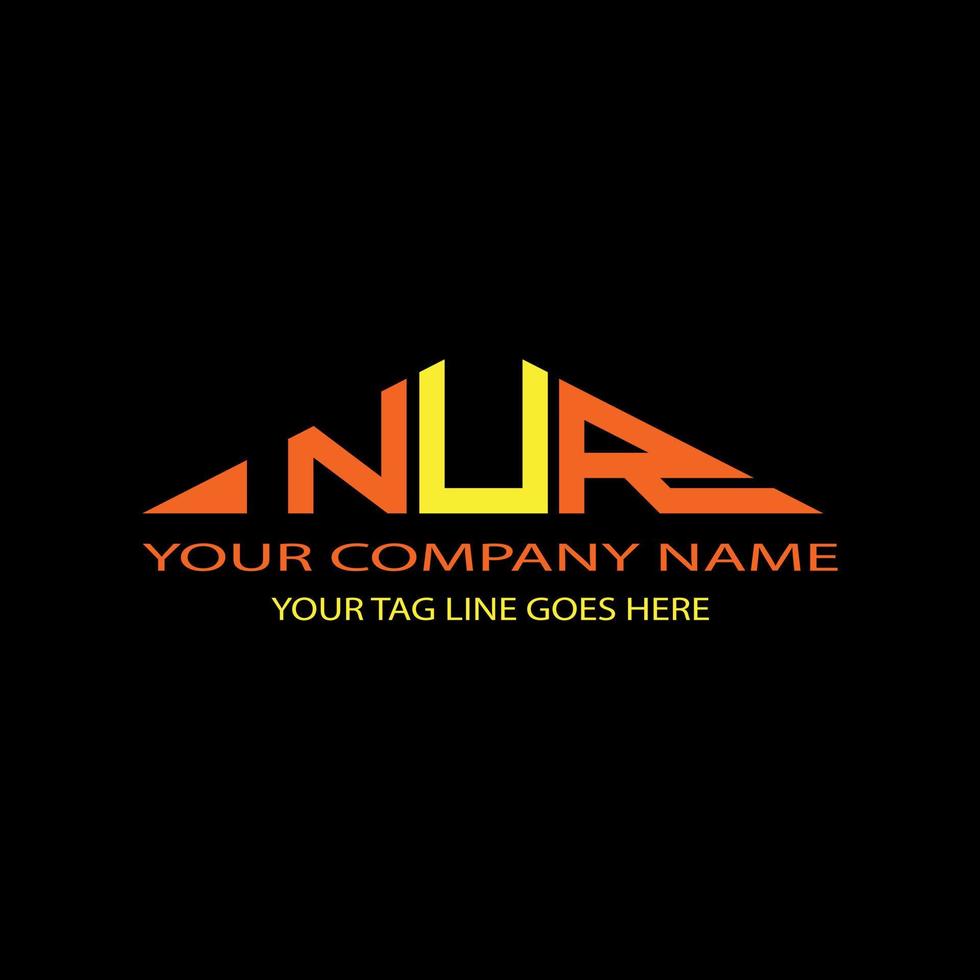 NUR letter logo creative design with vector graphic