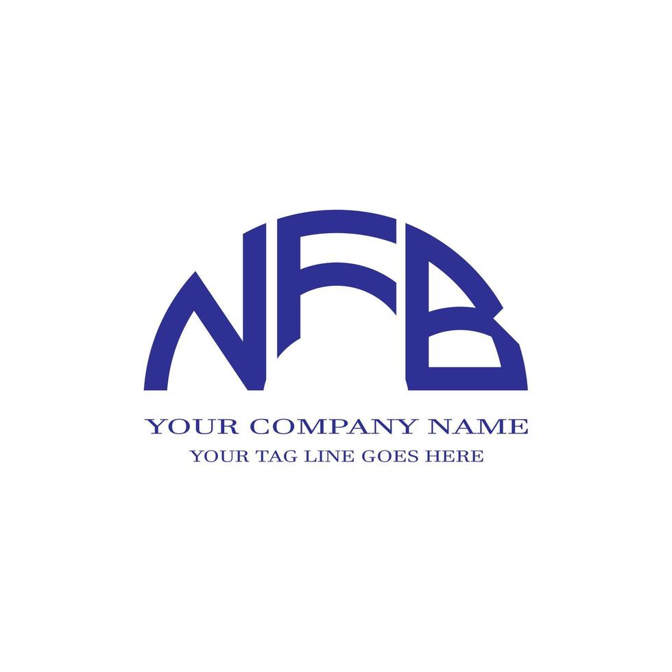 diseño creativo del logotipo de la letra nfb con gráfico vectorial vector
