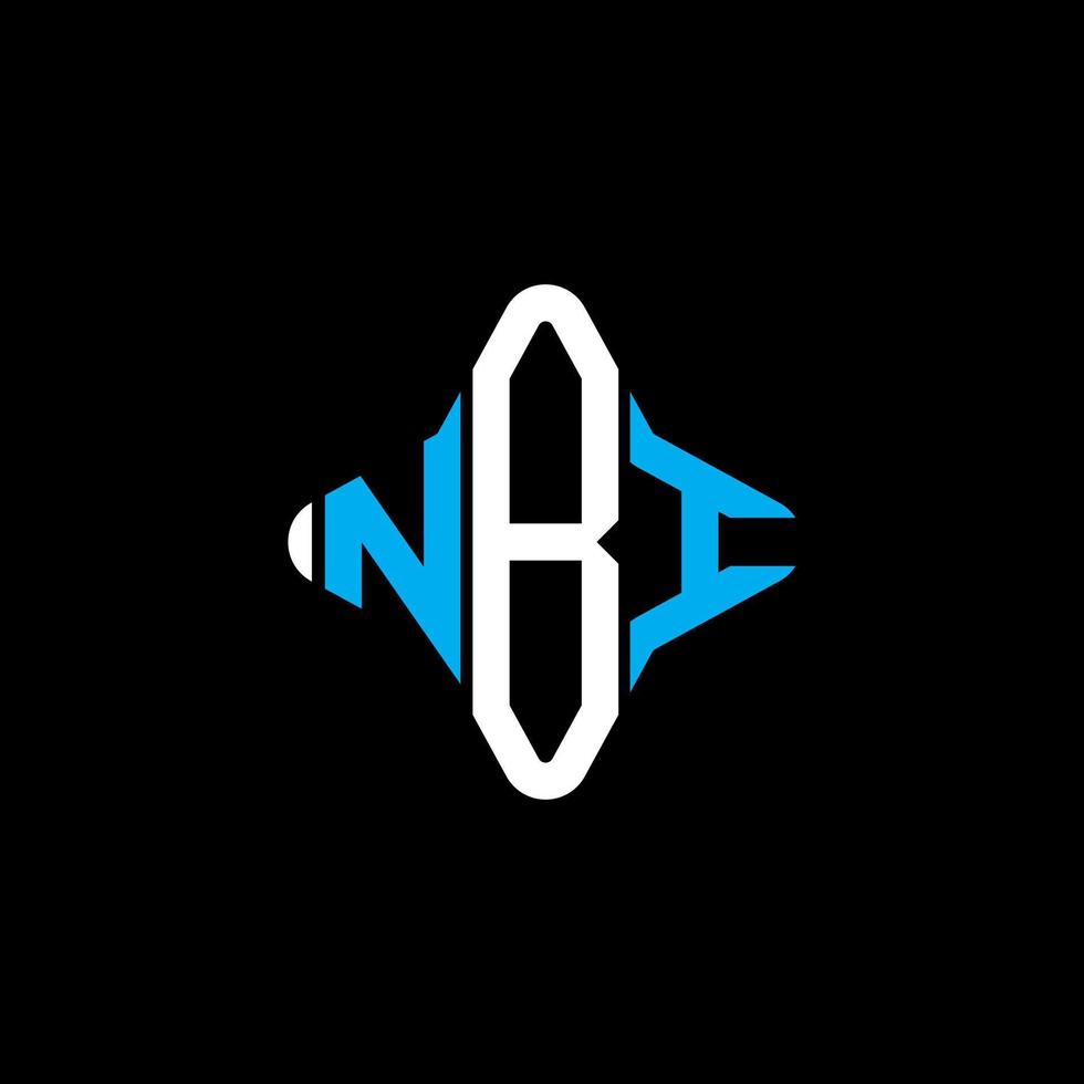diseño creativo del logotipo de la letra nbi con gráfico vectorial vector