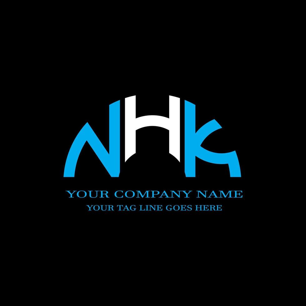 NHK letter logo creative design with vector graphic