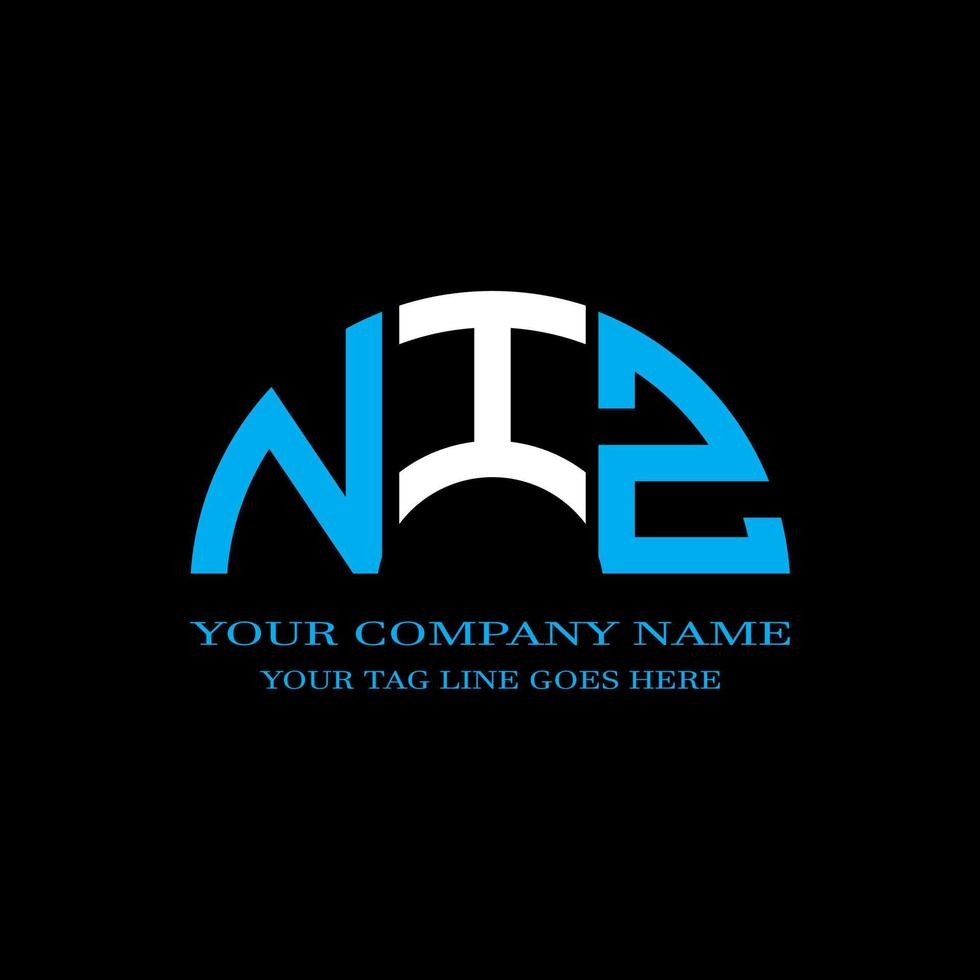 diseño creativo del logotipo de la letra niz con gráfico vectorial vector