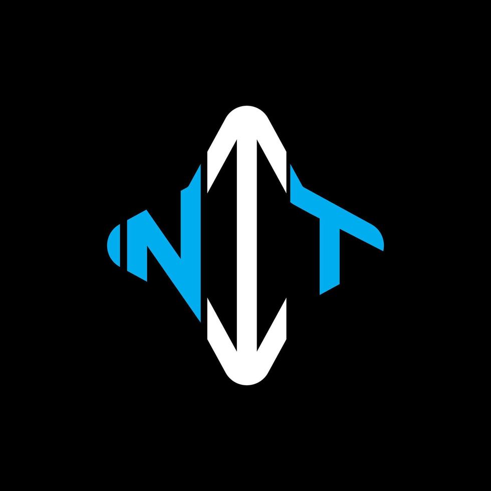 diseño creativo del logotipo de la letra nit con gráfico vectorial vector