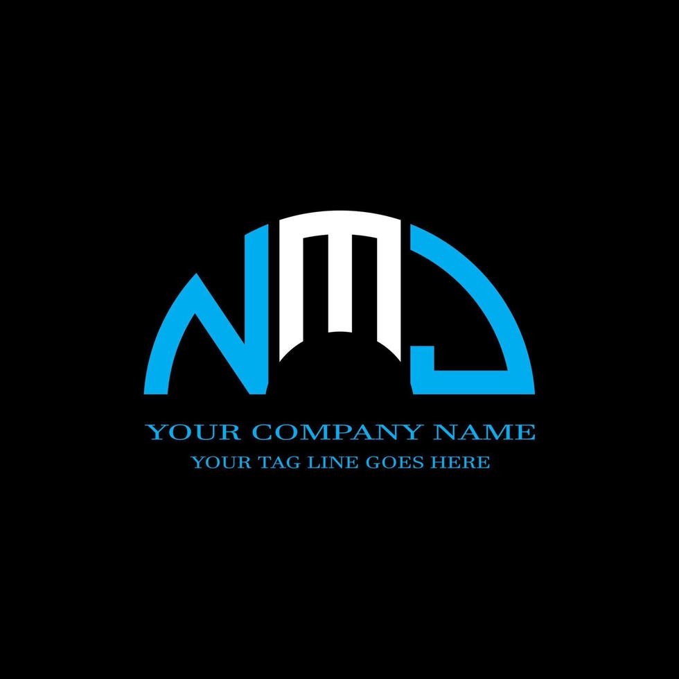 NMJ letter logo creative design with vector graphic