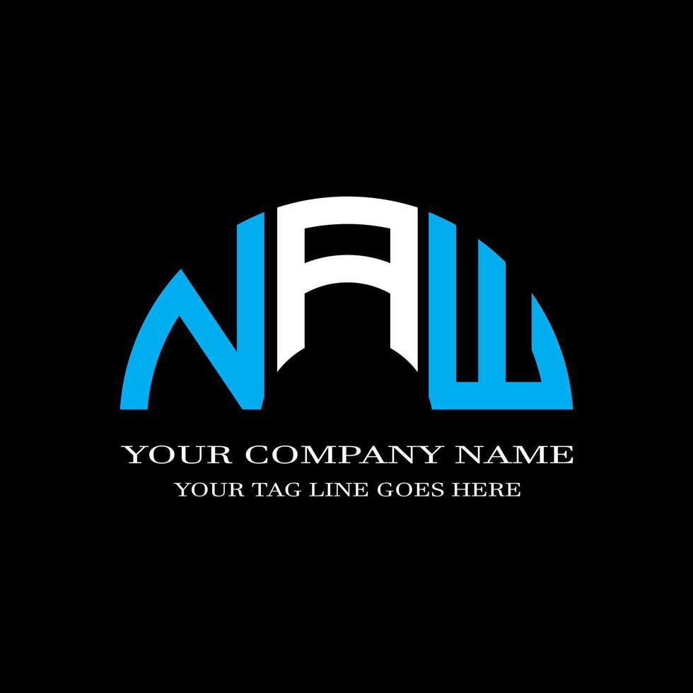 NAW letter logo creative design with vector graphic
