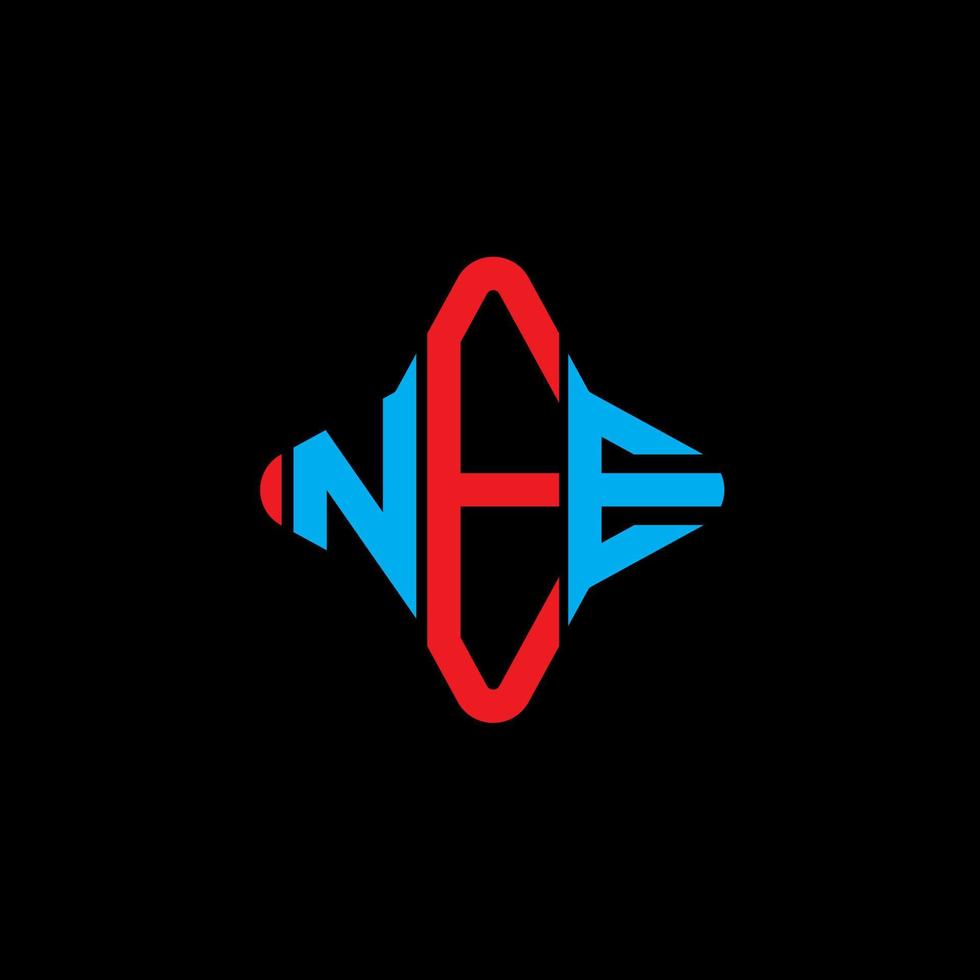 diseño creativo del logotipo de la letra nee con gráfico vectorial vector