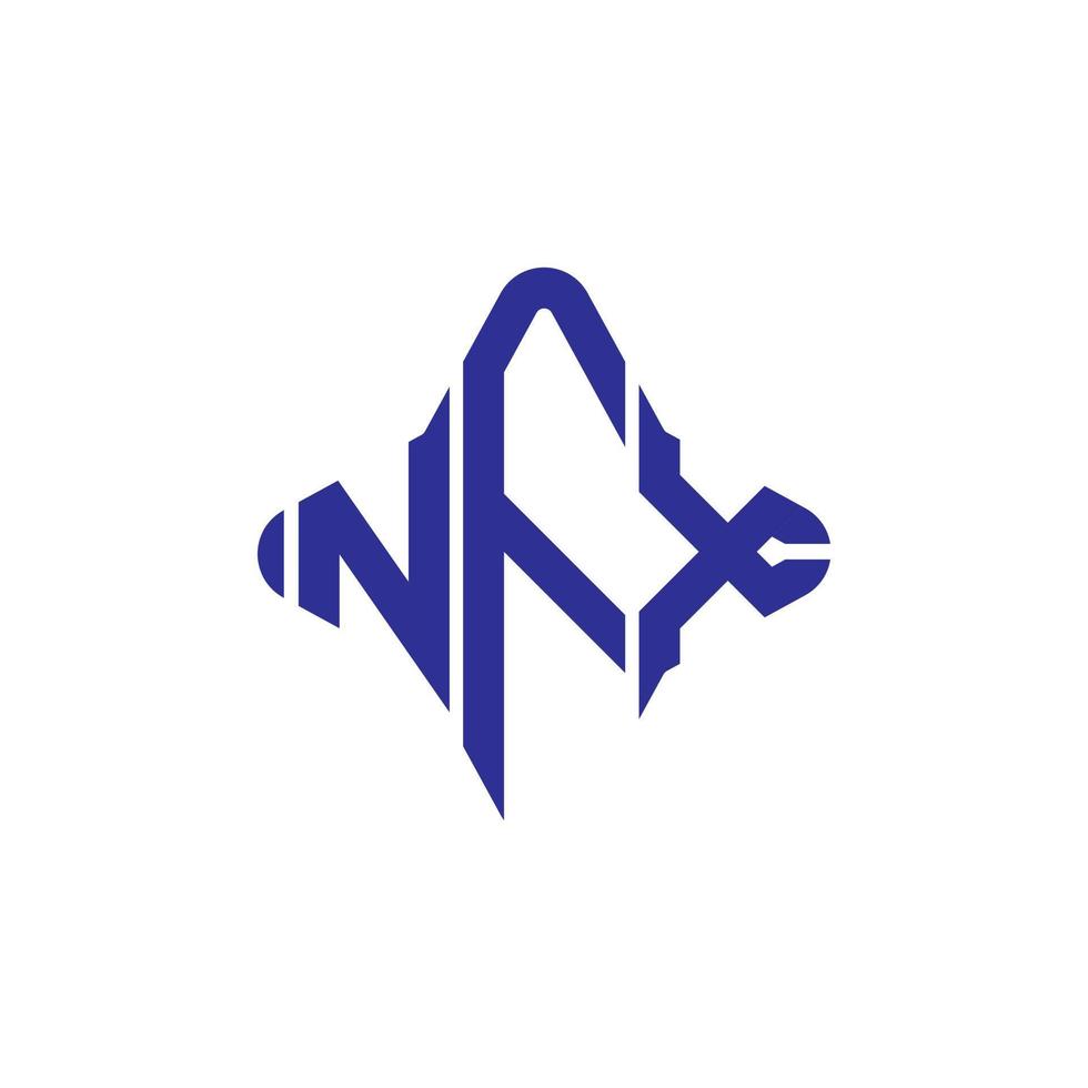 diseño creativo del logotipo de la letra nfx con gráfico vectorial vector