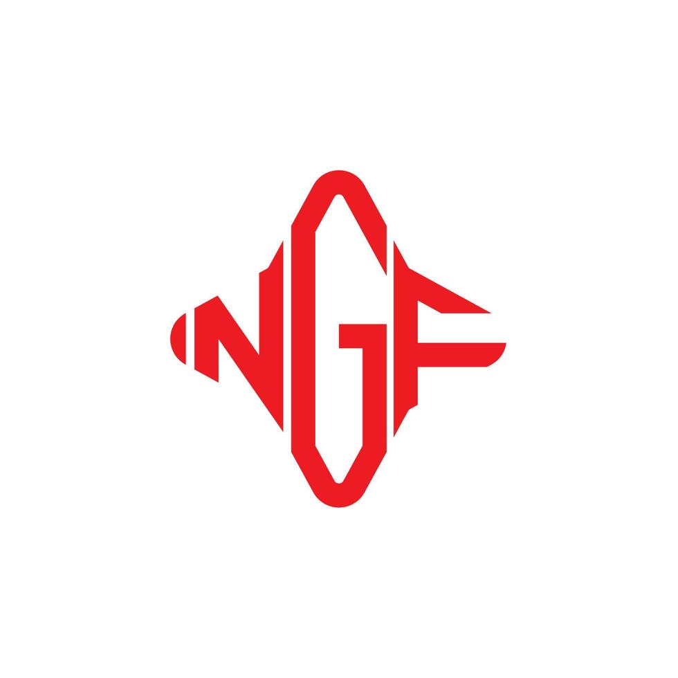 diseño creativo del logotipo de la letra ngf con gráfico vectorial vector