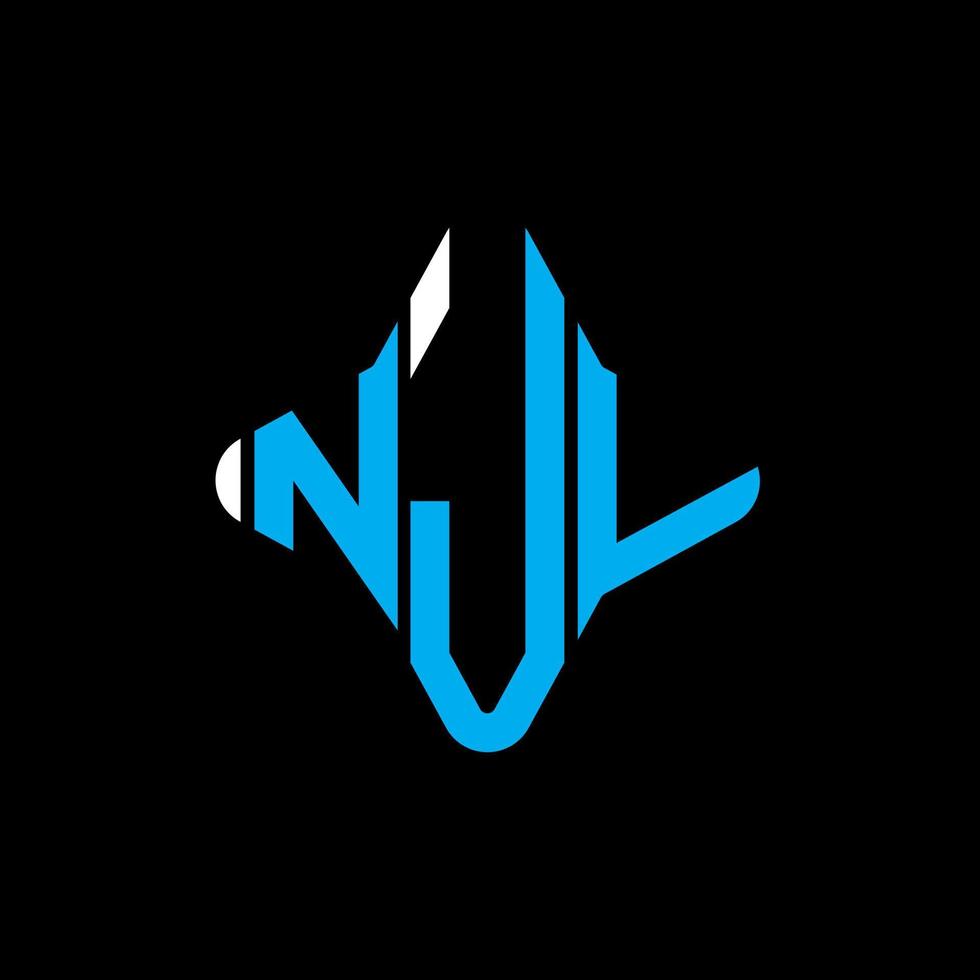 diseño creativo del logotipo de la letra njv con gráfico vectorial vector