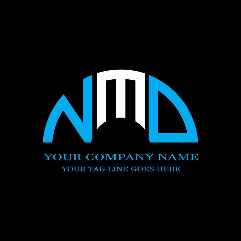 diseño creativo del logotipo de la letra nmd con gráfico vectorial vector