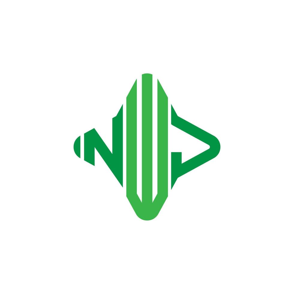 diseño creativo del logotipo de la letra nwj con gráfico vectorial vector