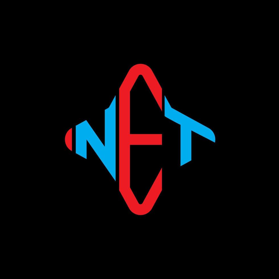 diseño creativo del logotipo de la letra neta con gráfico vectorial vector