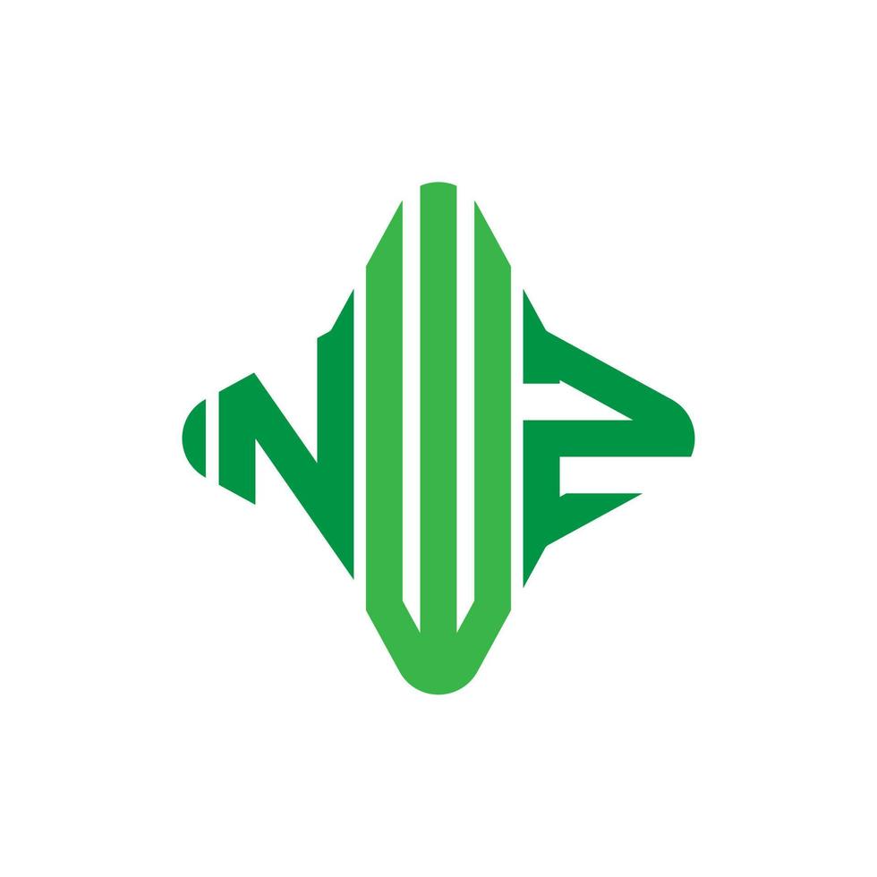 diseño creativo del logotipo de la letra nwz con gráfico vectorial vector