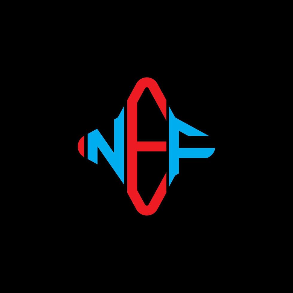 diseño creativo del logotipo de la letra nef con gráfico vectorial vector