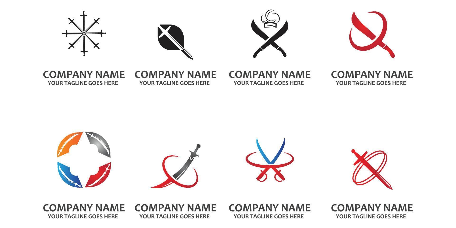 cookware kitchen knife logo symbol vector