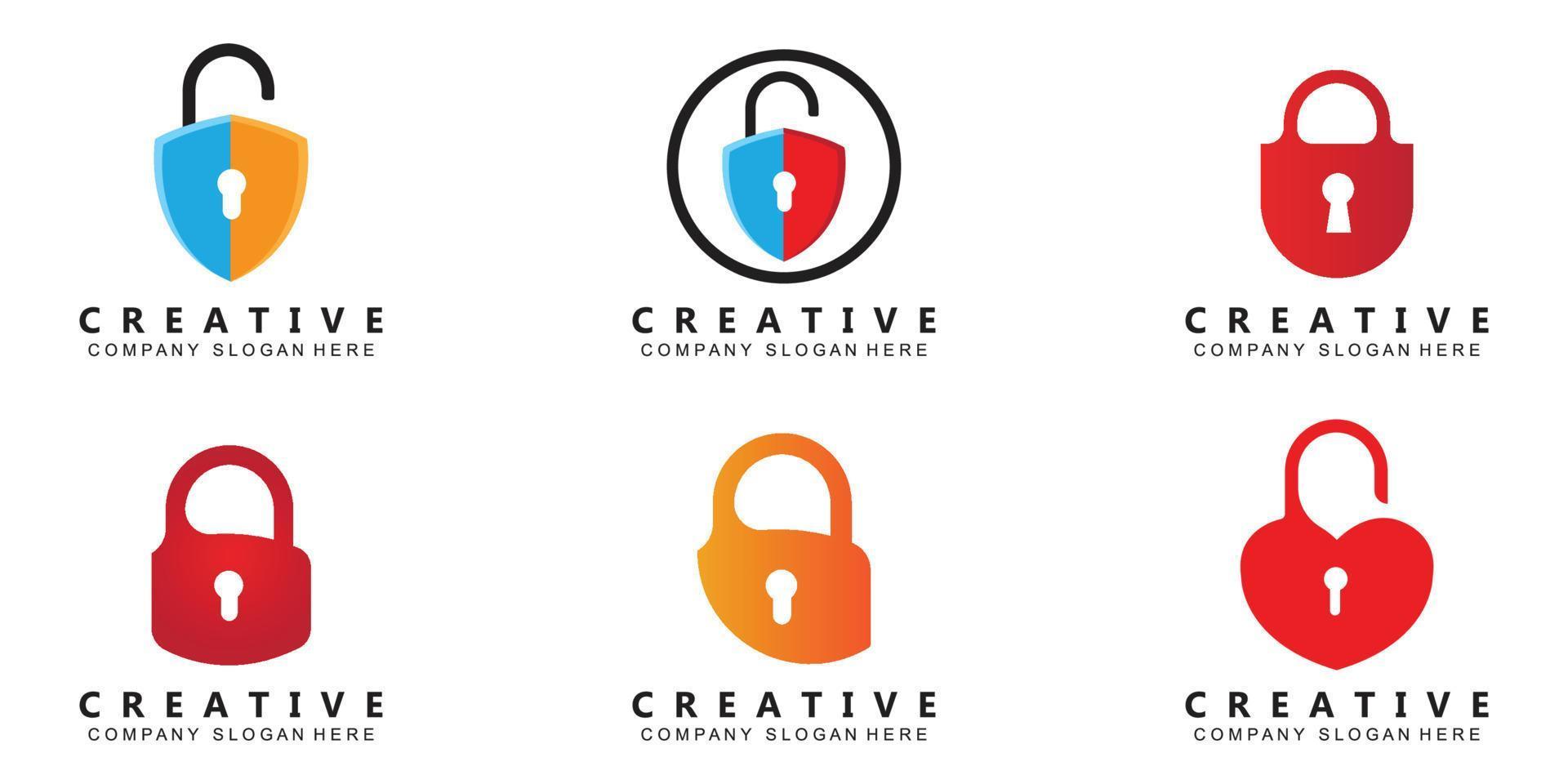home and site security padlock logo vector symbol