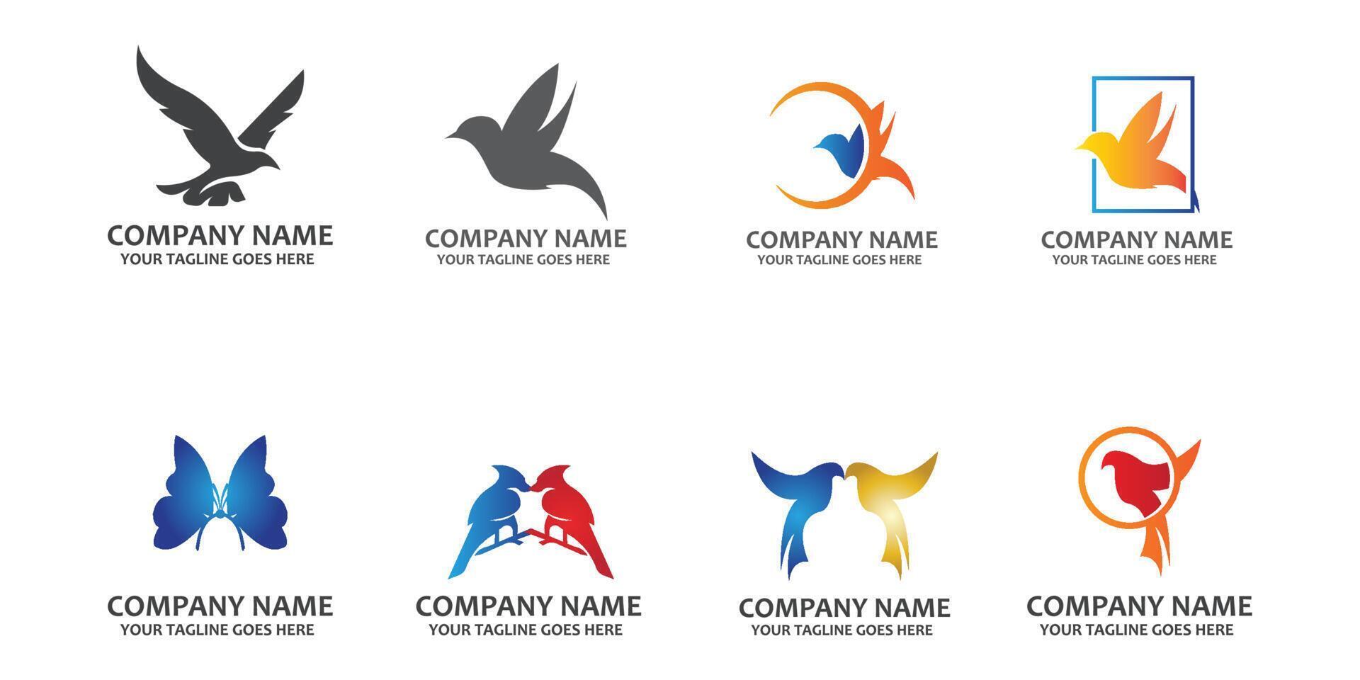 logotipo de vector de símbolo de colibrí simple