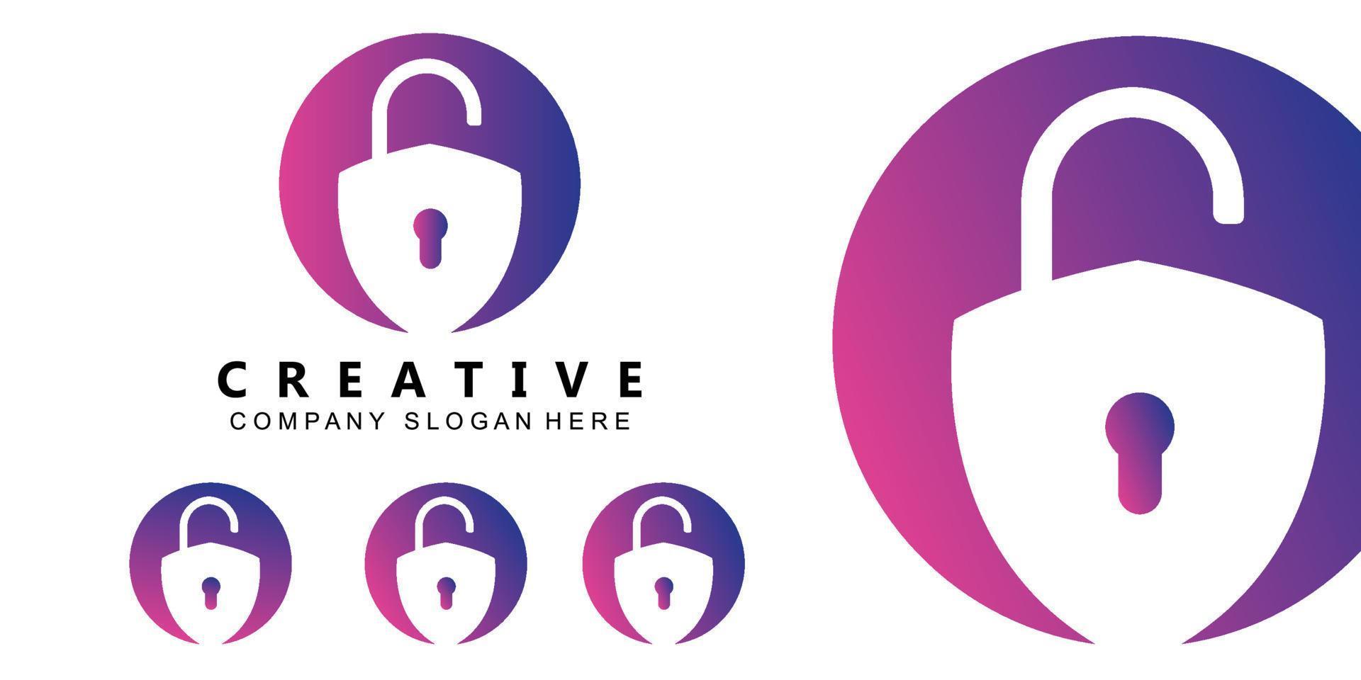 home and site security padlock logo vector symbol