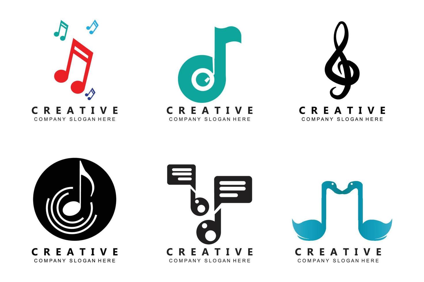 Music note Logo Design, Song Tone Illustration vector