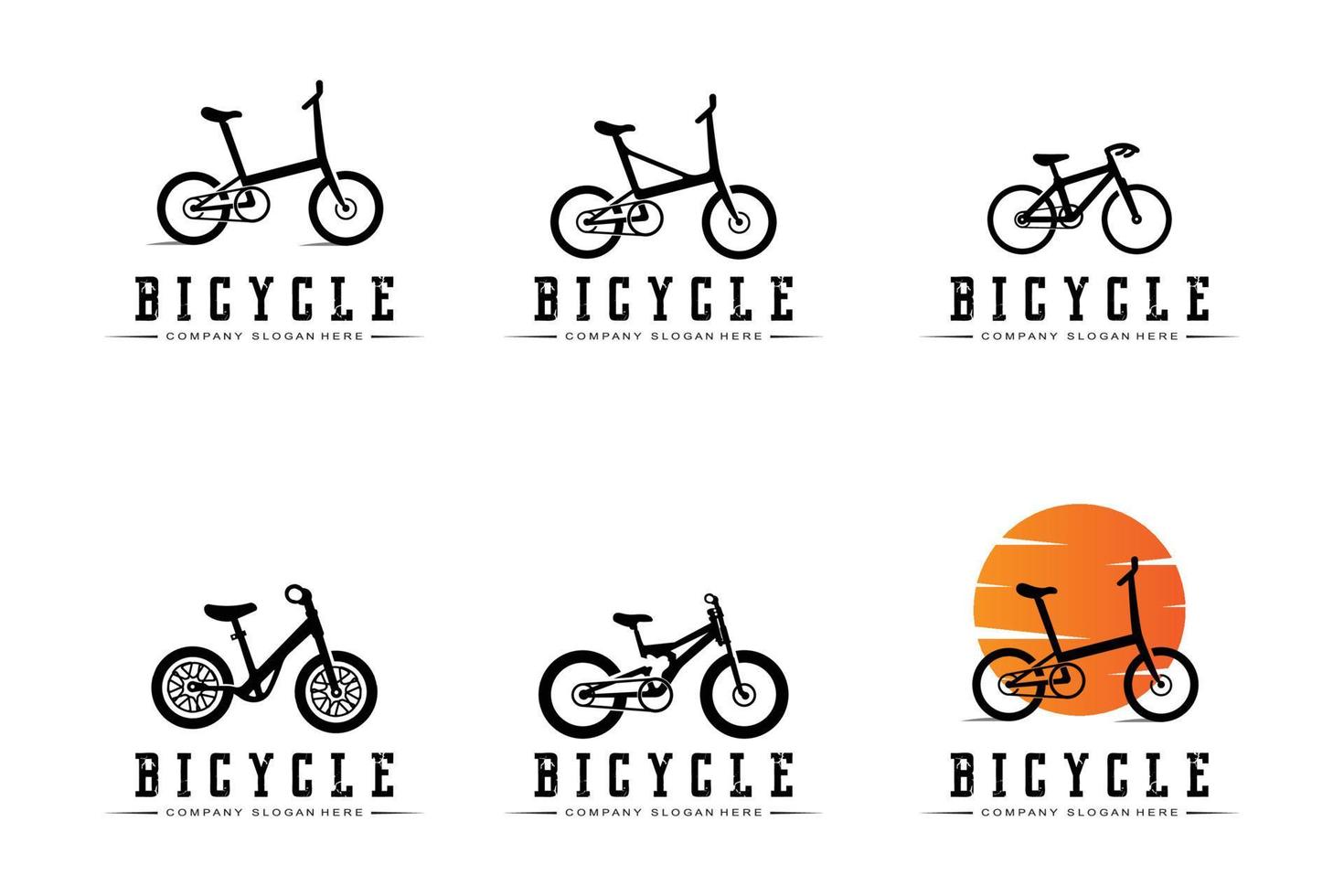 Bike Logo Icon Vector, vehicle for sports, racing, casual, downhill, retro template vector