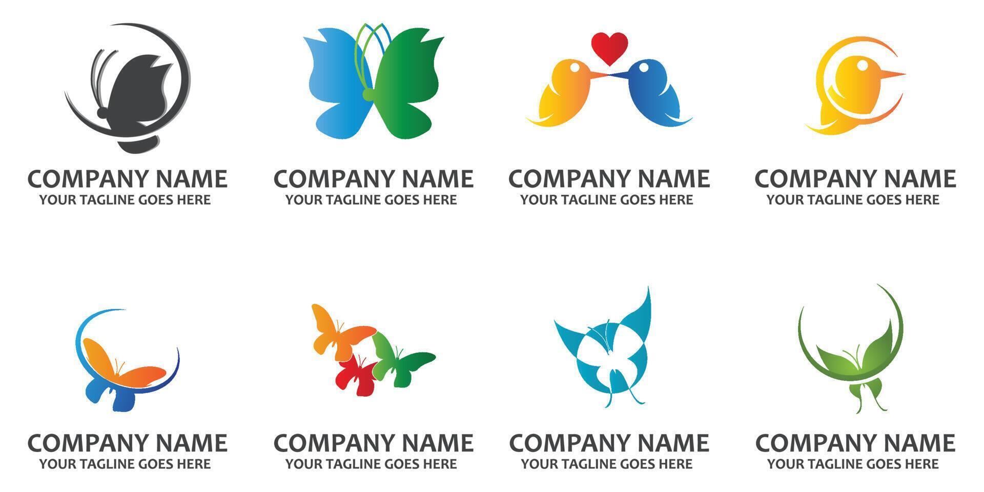 logotipo de vector de símbolo de colibrí simple