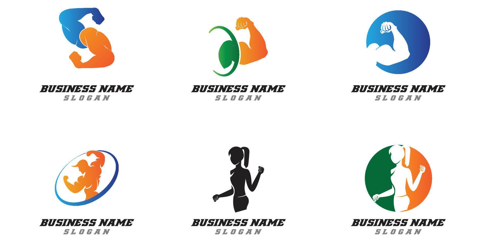 fitness logo diseño vector illustrationicon