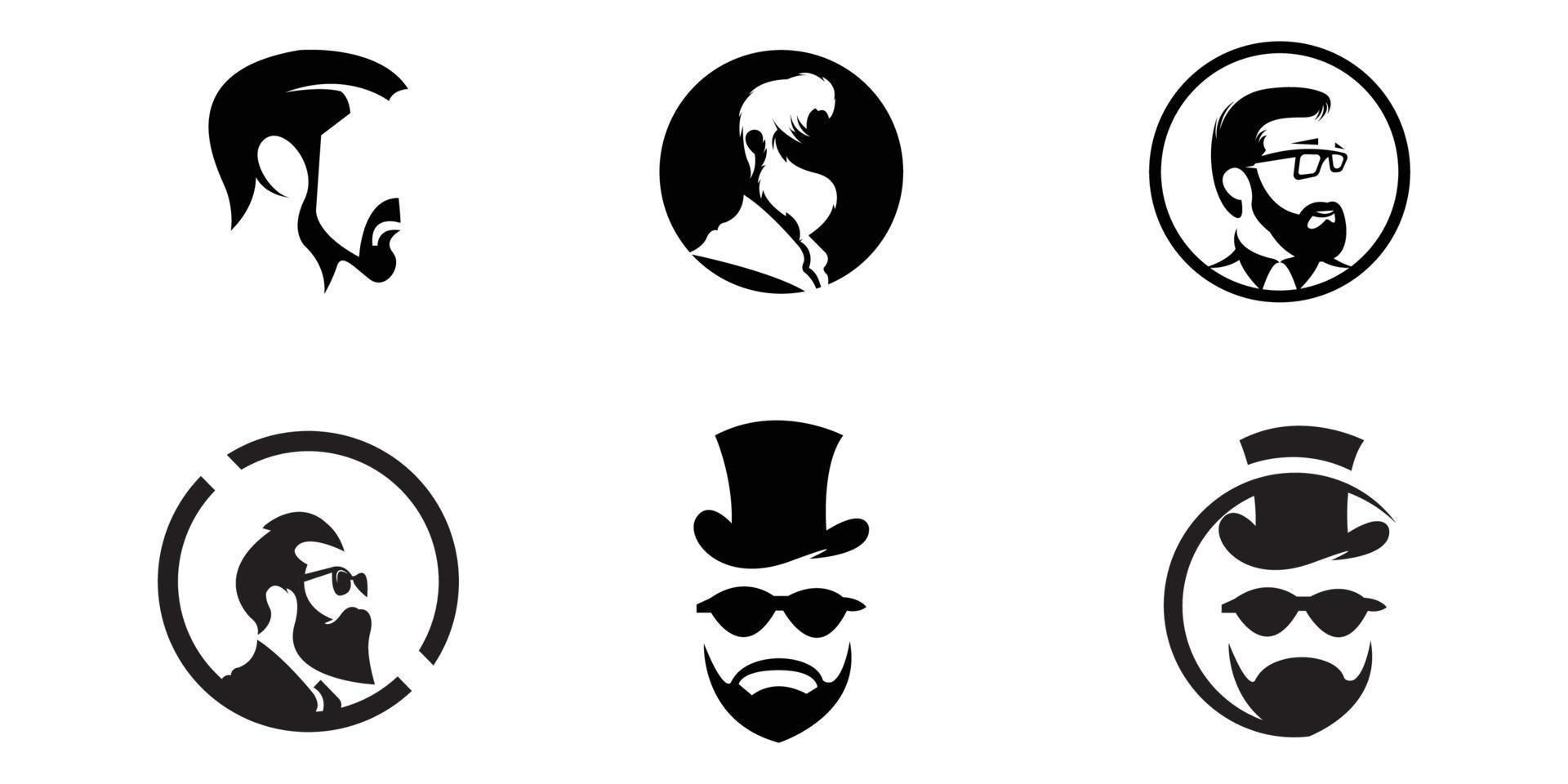 hombre real masculino barba símbolo vector logo