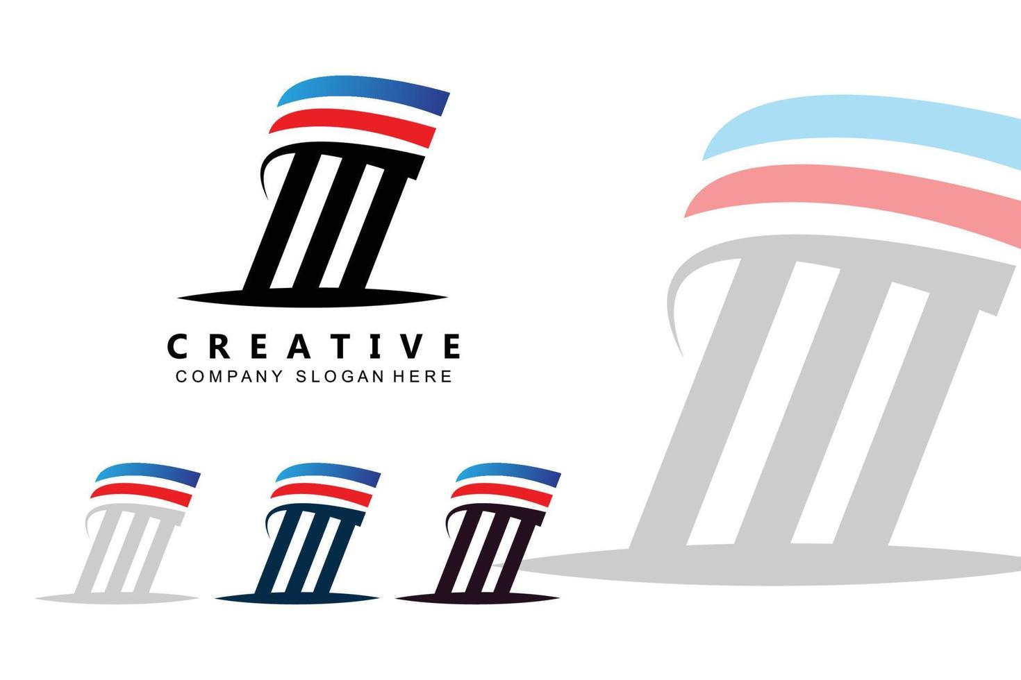 Building column pillar logo design, building structure vector illustration